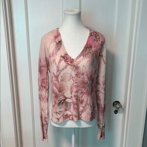 Anthropologie Floral Summer Sweater